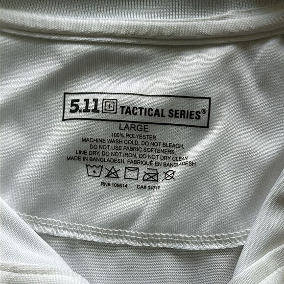 5.11 Tactical Jersey Short Sleeve Polo White Size Large Workwear - Picture 4 of 7